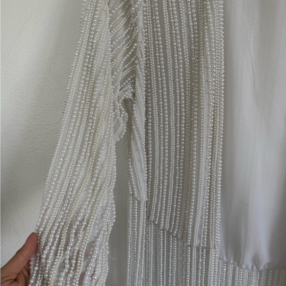 Elegant White Beaded Dress